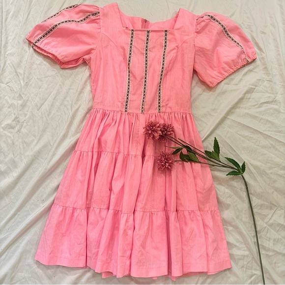 Blush Prairie Tiered Cottage Dress with Puff Sleeves - Picture 5 of 5